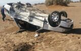 یک فوتی و یک مصدوم در براثر واژگونی پژو در مسیر اهواز- کوت عبدالله