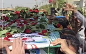 فیلم/مراسم تشییع شهید وحید دالوند در اندیمشک