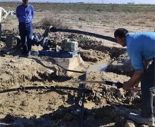 رفع مشکل افت فشار و قطع آب در روستای قلعه طرفی کارون