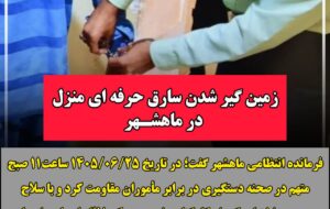 زمین‌گیر شدنِ سارق حرفه‌ایِ منزل در ماهشهر